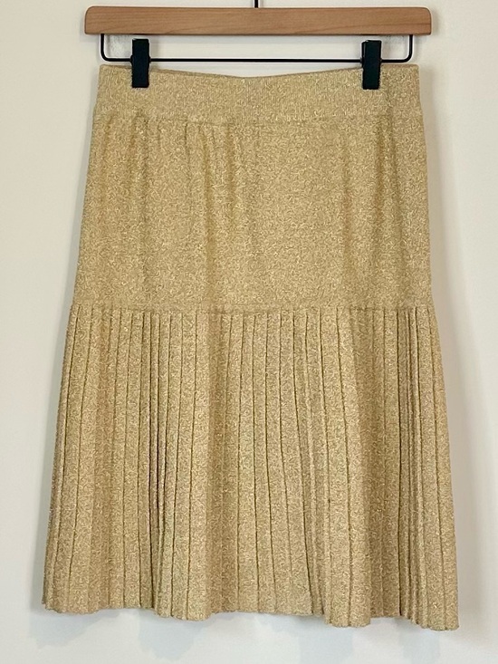 I.B. Diffusion Dresses & Skirts - NWT I.B. Diffusion Women’s Gold Pleated Midi Skirt - Size: Medium